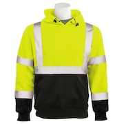 ERB SAFETY Sweatshirt, Fleece, Pullover, Class 3, W376B, Hi-Viz Lime, MD 61548